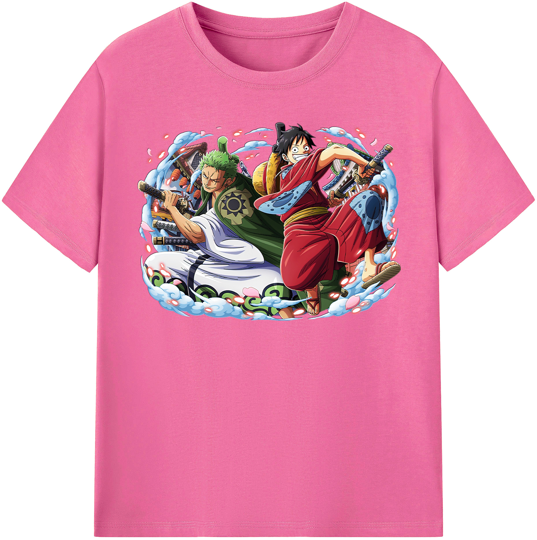 ワンピース モンキー・D・ルフィ ONE PIECE Monkey D. Luffy レディースカジュアルプリントTシャツ（綿100％）